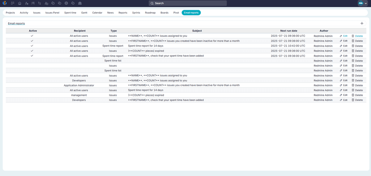 Daily reminder of overdue tasks