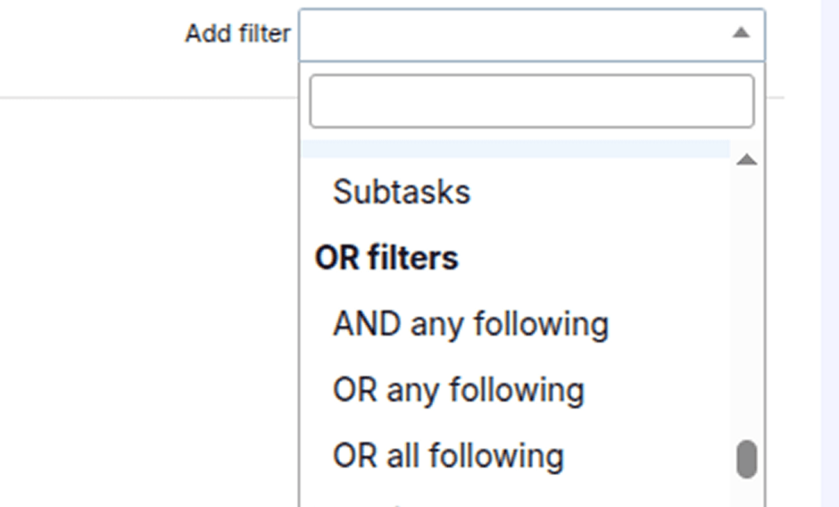 Flexible filters for precise search