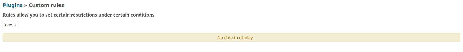 =1892x216 Custom rules page without any rules