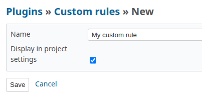 New custom rule