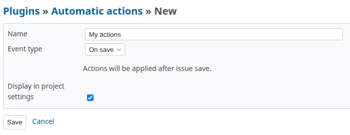 Creating a new action
