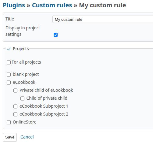 Edit custom rule