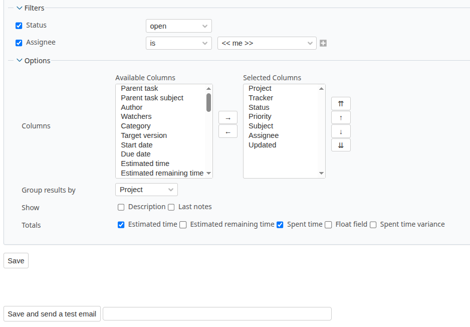 Фильтры и Опции