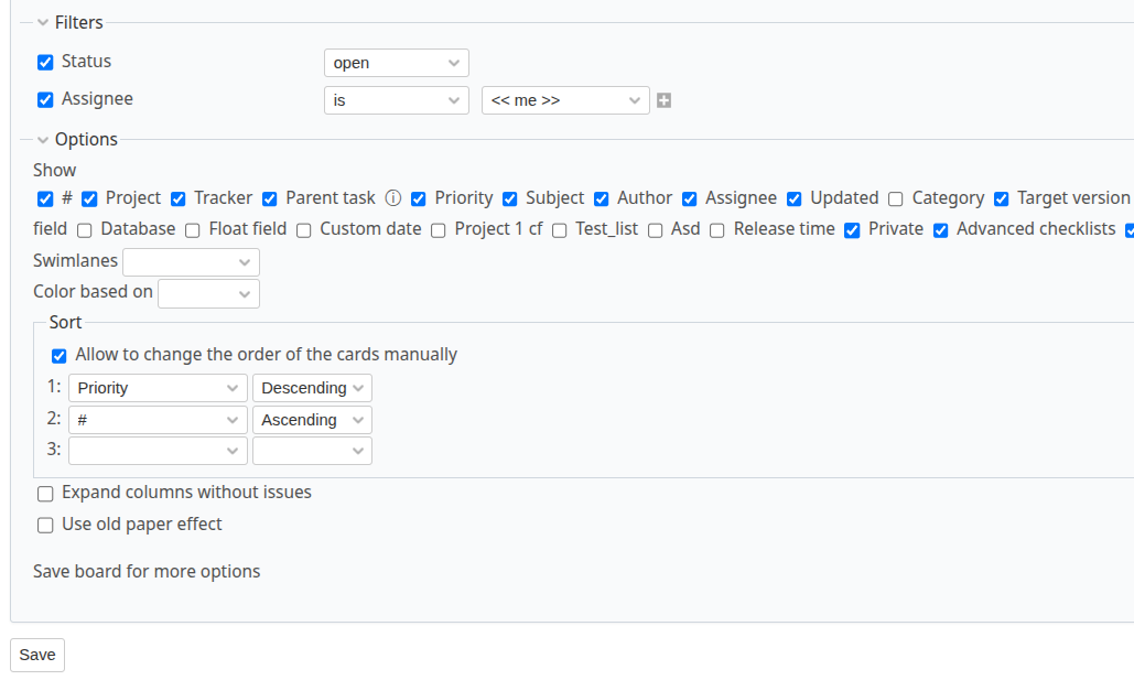 =822x493 Board settings in query saving page