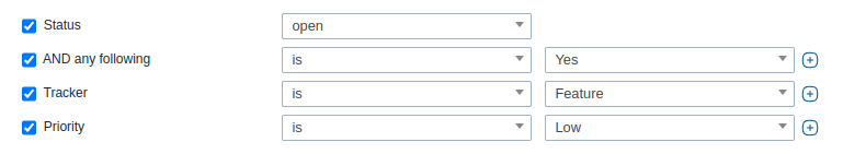 status UND (tracker ODER projekt)